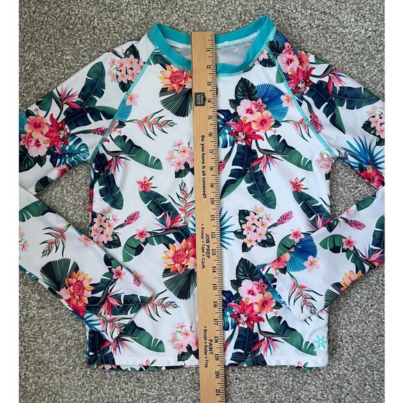 Pipeline Floral Rashguard Swim Shirt Stretchy UPF Pool Beach Girls Size 16 - Picture 8 of 9